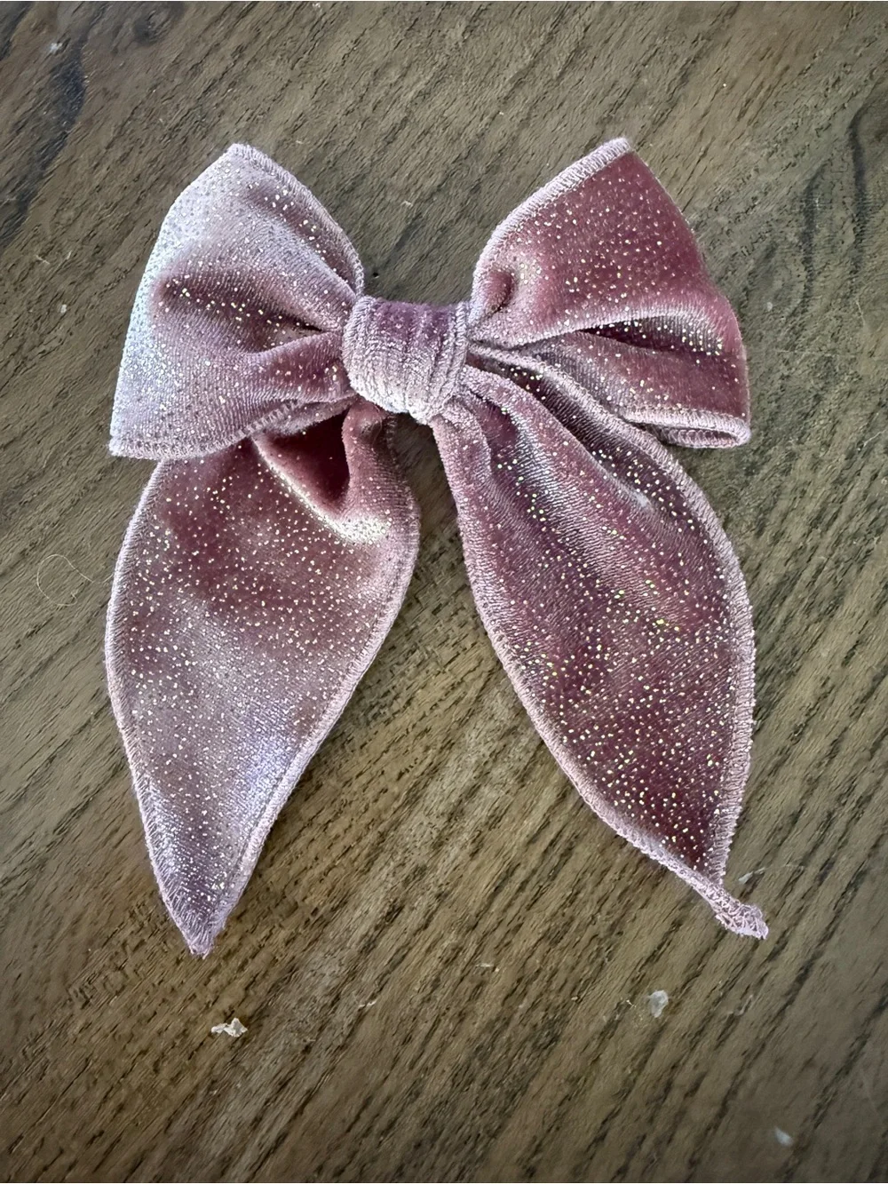 Sparkling Mauve Velvet Hair Bow